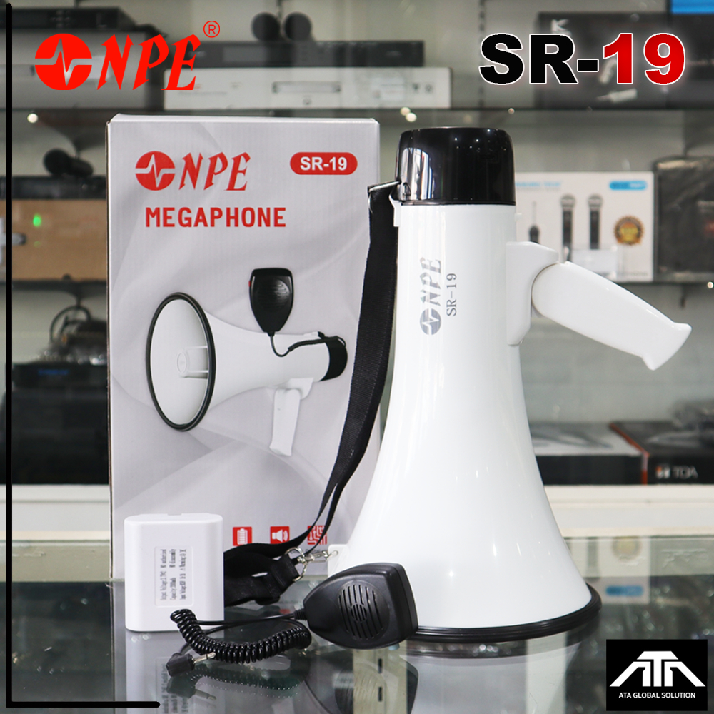 โทรโข่ง NPE SR-19 Megaphone NPESR19 50 W โทรโข่ง มี Bluetooth USB SD CARD NPE SR 19 บันทึกเสียงได้