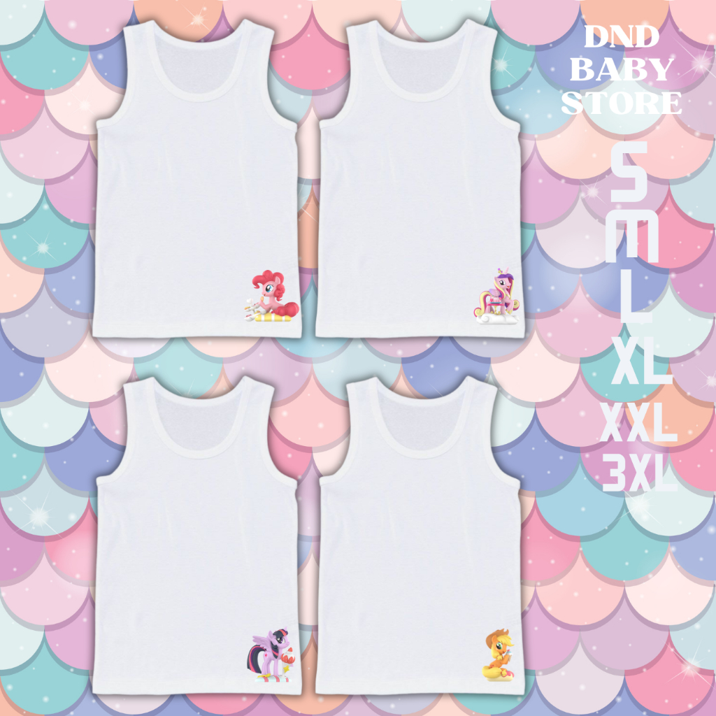 เสื้อซับในเด็กหญิง เสื้อกล้ามเด็ก ลายการ์ตูน โพนี่ ยูนิคอน unicorn S-3xl 10-50 กก. ผ้านุ่ม ไม่ขึ้นเม็ดขุย