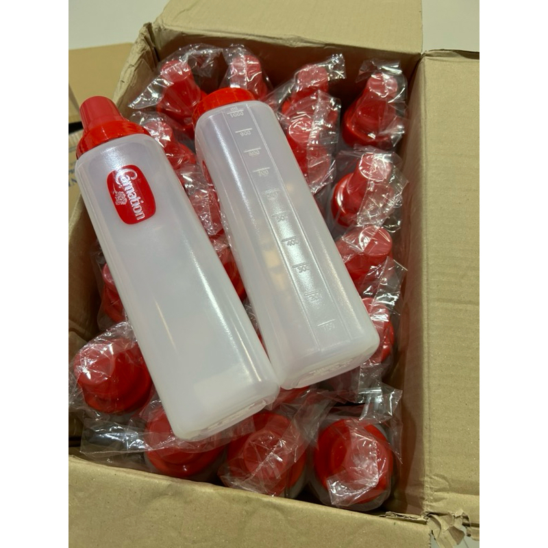 (ราคาส่งยกลัง 24 ใบ) ขวดบีบซอส/นมข้นหวาน 1000ml สินค้าพรีเมี้ยมคาร์เนชั่น ทีพอท พร้อมส่ง