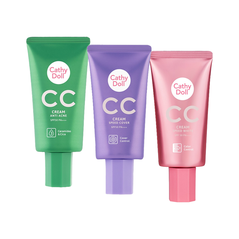 Cathy Doll Speed White Cover Anti Acne CC Cream SPF50 PA+++ เคที่ดอลล์ ซีซี สปีด ครีมรองพื้น 50ml