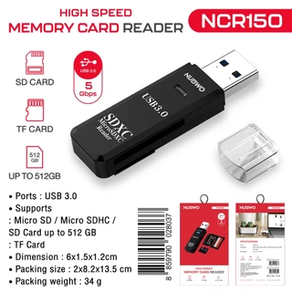 NUBWO NCR150 CARD READER USB 3.0 รองรับ Micro SD/Micro SDHC/SD Card/TF Card ความเร็ว 5Gbps
