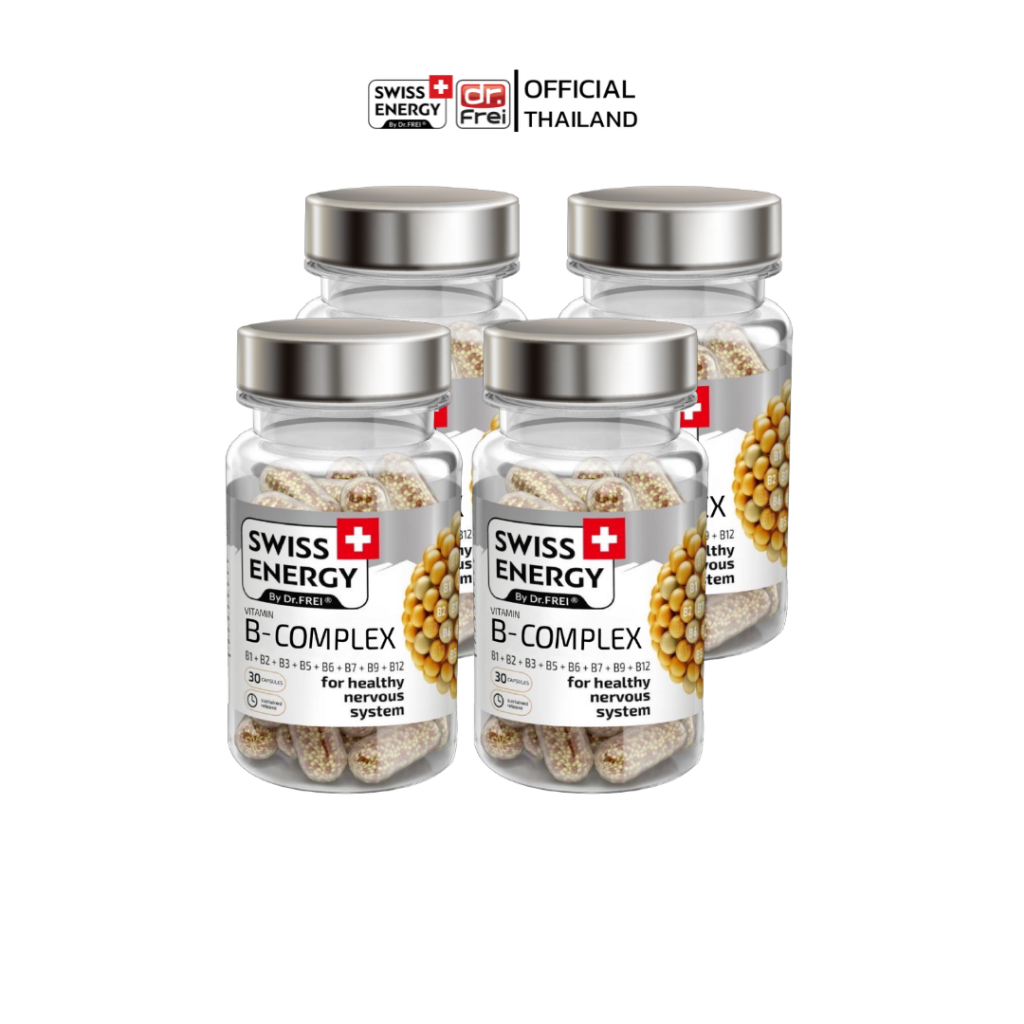 Swiss Energy B complex Sustained Release Capsule 4 กล่อง วิตามินบีรวม บำรุงประสาทและสมอง