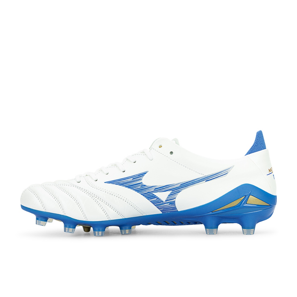 MIZUNO MORELIA NEO IV JAPAN - LASER BLUE/WHITE/GOLD รองเท้าฟุตบอล ผู้ชาย มิซูโน่ สีขาวฟ้า