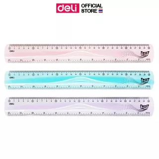 ไม้บรรทัดงอได้ Deli ไม้บรรทัด 30cm. งอได้ ไม่หัก เครื่องเขียนสำหรับนักเรียน อุปกรณ์การเรียน (คละสี 1 ชิ้น)