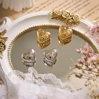 earika.earrings - victorian double heart hoop ต่างหูห่วงหัวใจ วัสดุสแตนเลส (stainless steel) เหมาะสำหรับคนแพ้ง่าย