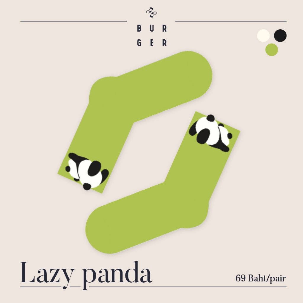 Lazy panda ถุงเท้าแฟชั่นครึ่งแข้ง ลายเจ้าแพนด้าขี้เกียจ น่ารัก ราคาถูก คุณภาพพรีเมี่ยม