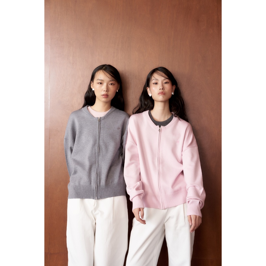 TRES Made เสื้อคาดิเกนซิปหน้า Knit Zip-Up Cardigan ราคา ถูกที่สุด ดีลบีเคเค