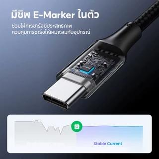 UGREEN สายชาร์จ USB-C to USB-C 100W/5A สายไนลอนถัก ทนทาน ชาร์จเร็ว PD Charge สําหรับ โทรศัพท์มือถือ แท็บเล็ต