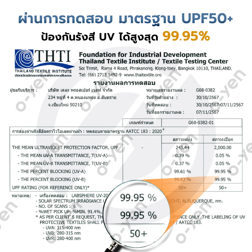 [o-yen] ถุงมือกันแดด เปิดนิ้วได้ ป้องกันยูวี UPF50+ นวัตกรรมเนื้อผ้าเย็น ยืดหยุ่น เย็นสวมใส่สบาย รูปที่ 6