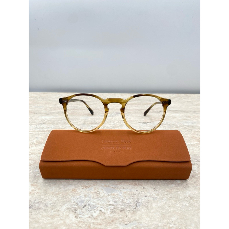 OLIVER PEOPLES รุ่น GREGORY PECK สี CANARYWOOD size 50 💯% กรอบแว่นสายตาดีไซน์สุดคลาสสิคตั้งแต่ 1988