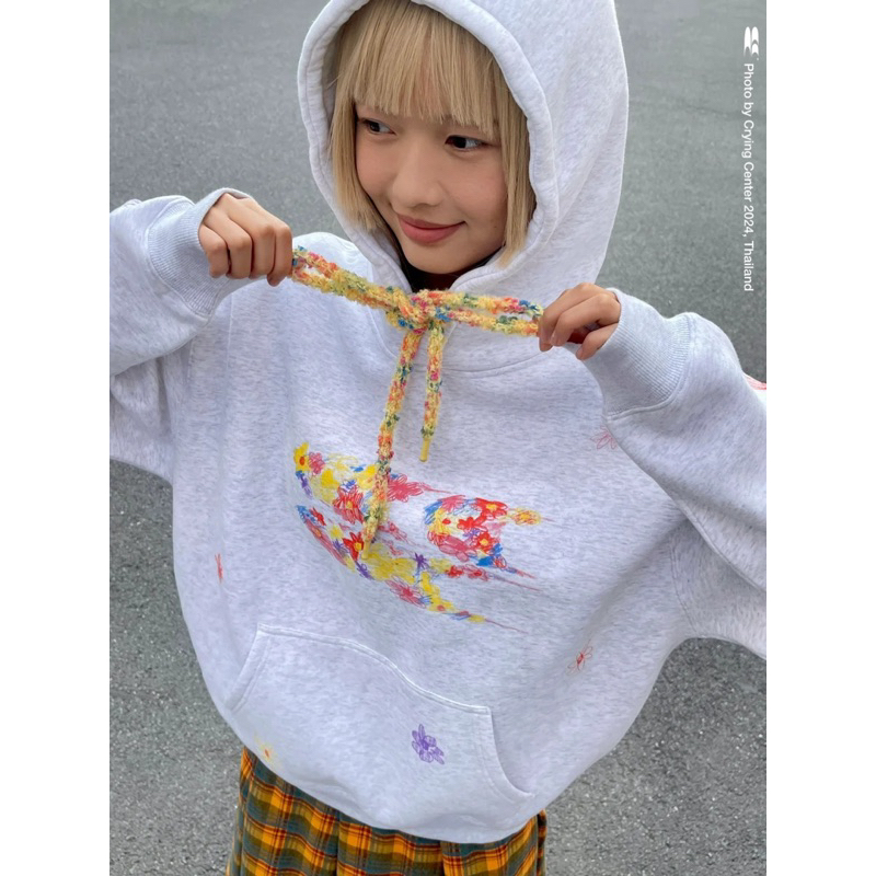 CryingCenter เสื้อกันหนาวแขนยาวฮู้ดดี้ Fallen Flowers Hoodie รูปที่ 5
