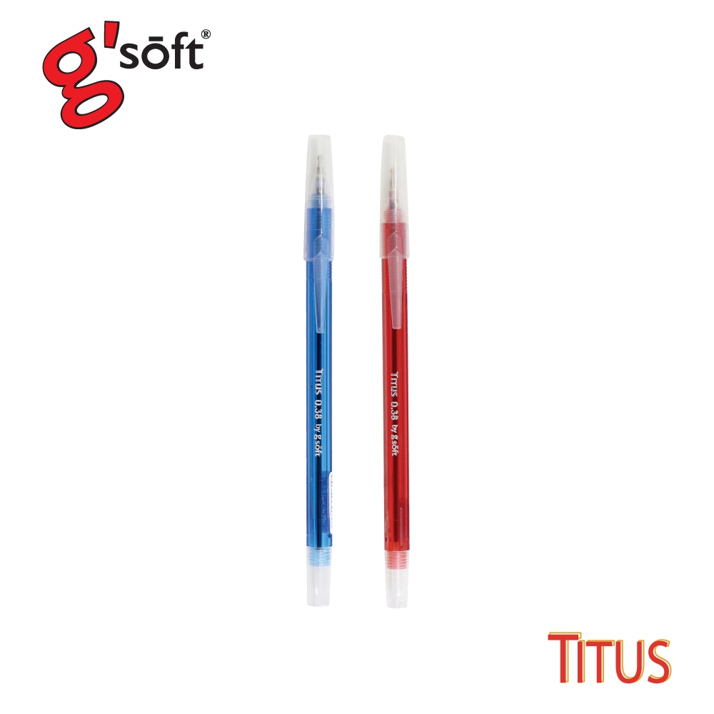 ปากกาลูกลื่น Titus by G soft 0.38 น้ำเงิน,แดง (6 / 12 / 30 ด้าม)