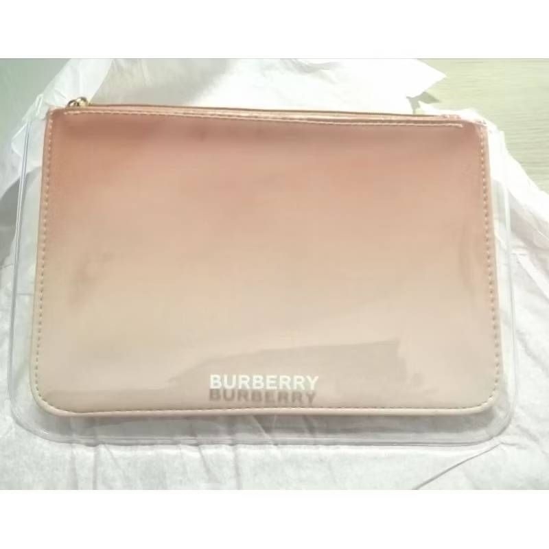 กระเป๋าของขวัญ Buกระเป๋า BURBERRY pouch makeup bag Organizer Clear New ขนาด 9.5"x6" ทรงครัช  แท้มือ1