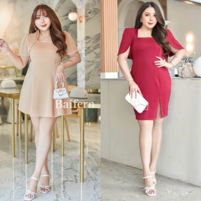 Janny เดรสสาวอวบ Bigsize Plussize XXL ชุดออกงาน ชุดราตรี ผ้าสกินนี่ ผ้ามิลิน