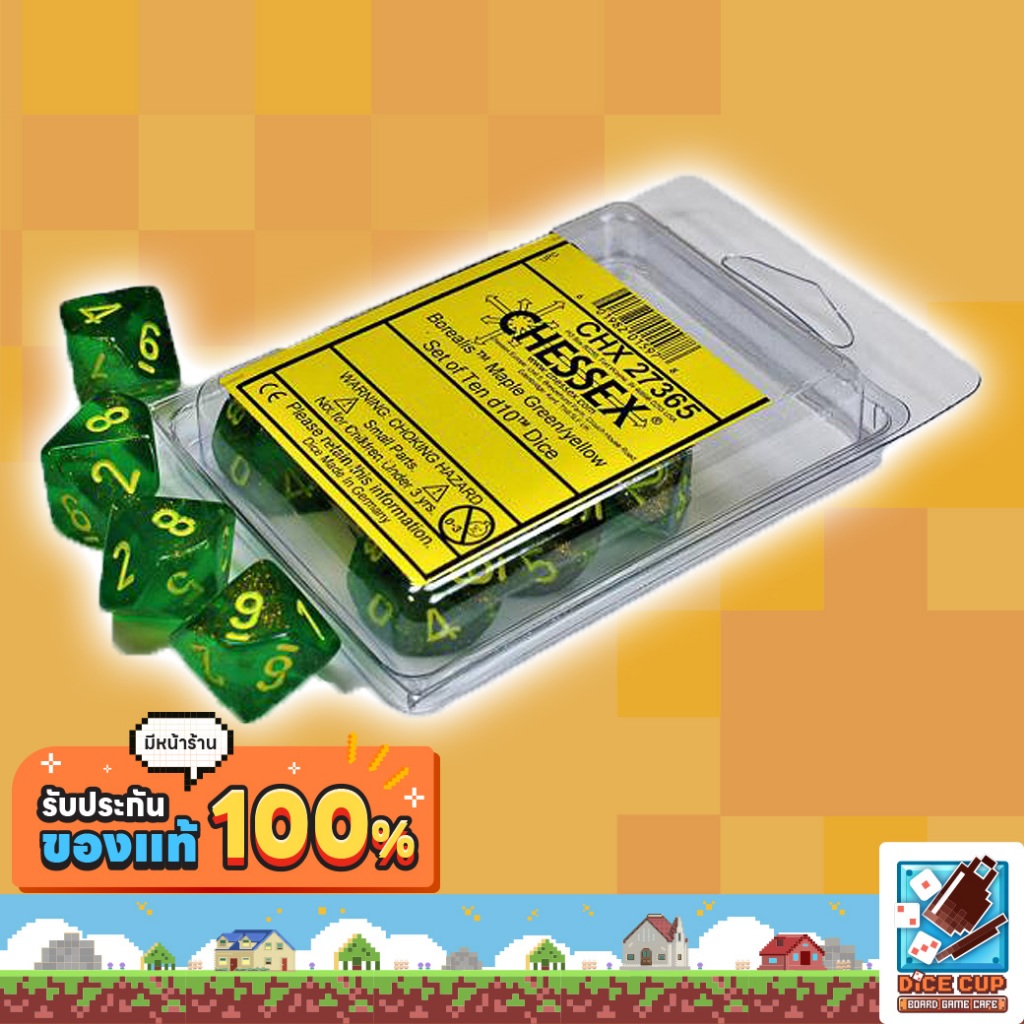[ของแท้] ลูกเต๋า Chessex Dice Borealis Set of Ten d10 Dice สำหรับเกมกระดาน/ บอร์ดเกม/ RPG/ DnD/ Tabl