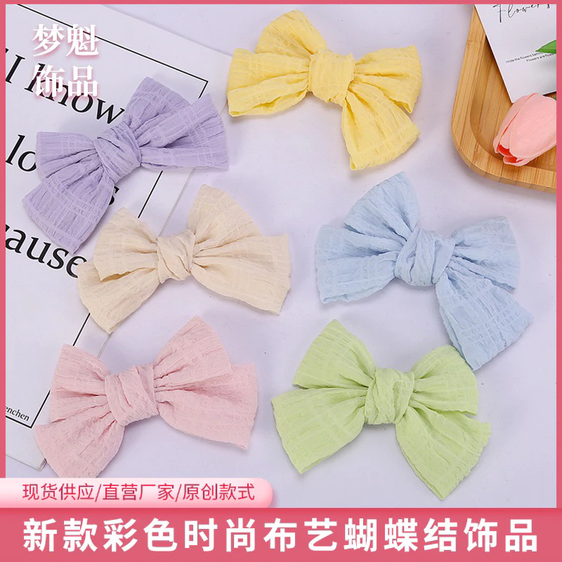 โบว์ผ้าไมีมีกิ๊ฟ ไม่มีกาว สำหรับงานdiy ราคาต่อ 1ชิ้น thumbnail 6