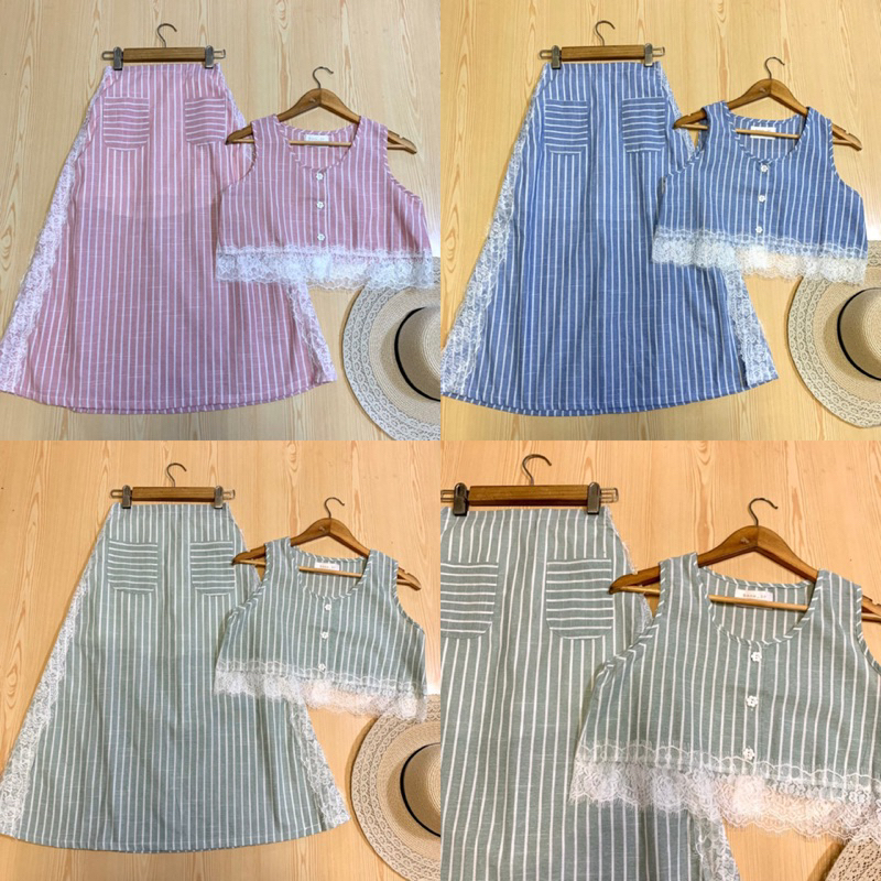 LILY ชุดเซ็ต 2 ชิ้น[เสื้อ+กระโปรง]ผ้าคอตตอลพิมพ์ลายเนื้อดีใส่สบาย แพทเทิ่ลน่ารักๆ ทรงใส่ได้ตลอดค่า
