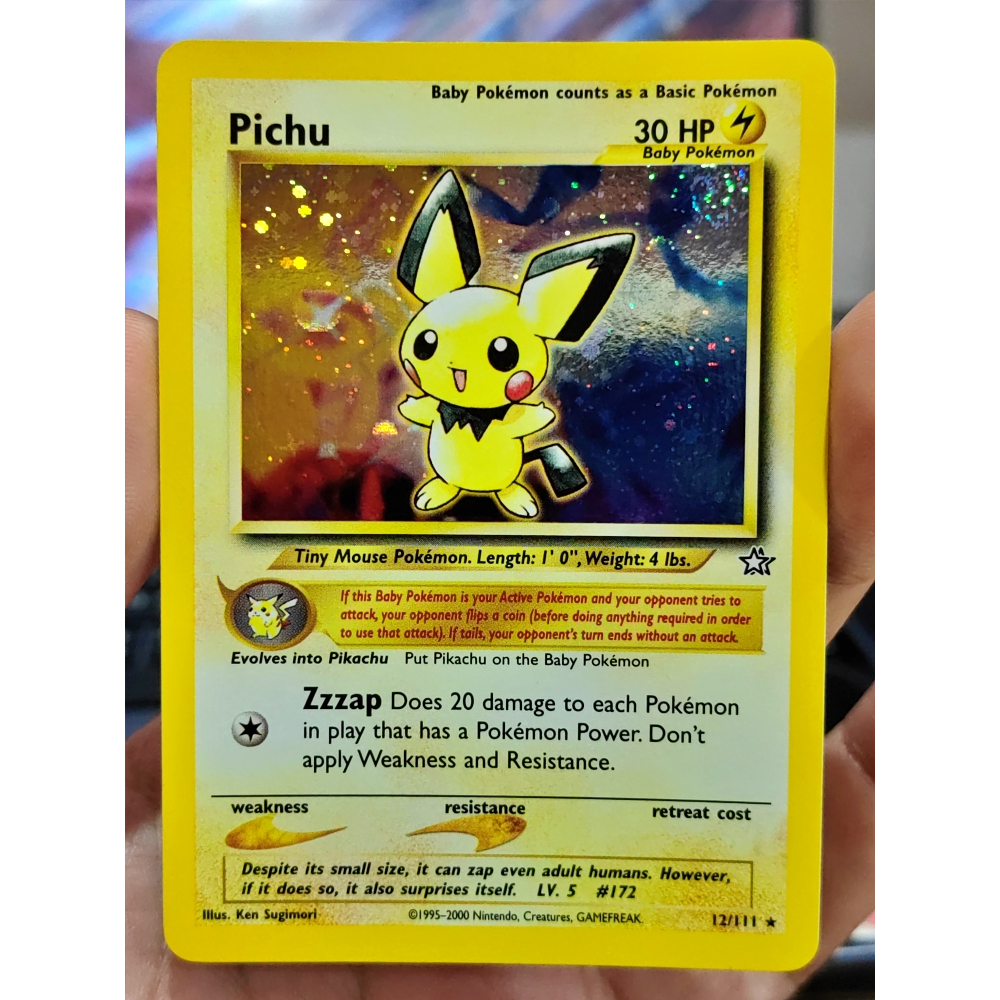 Pichu Neo Genesis 12/111 Pokemon Card English การ์ดโปเกมอน ภาษาอังกฤษ ของแท้