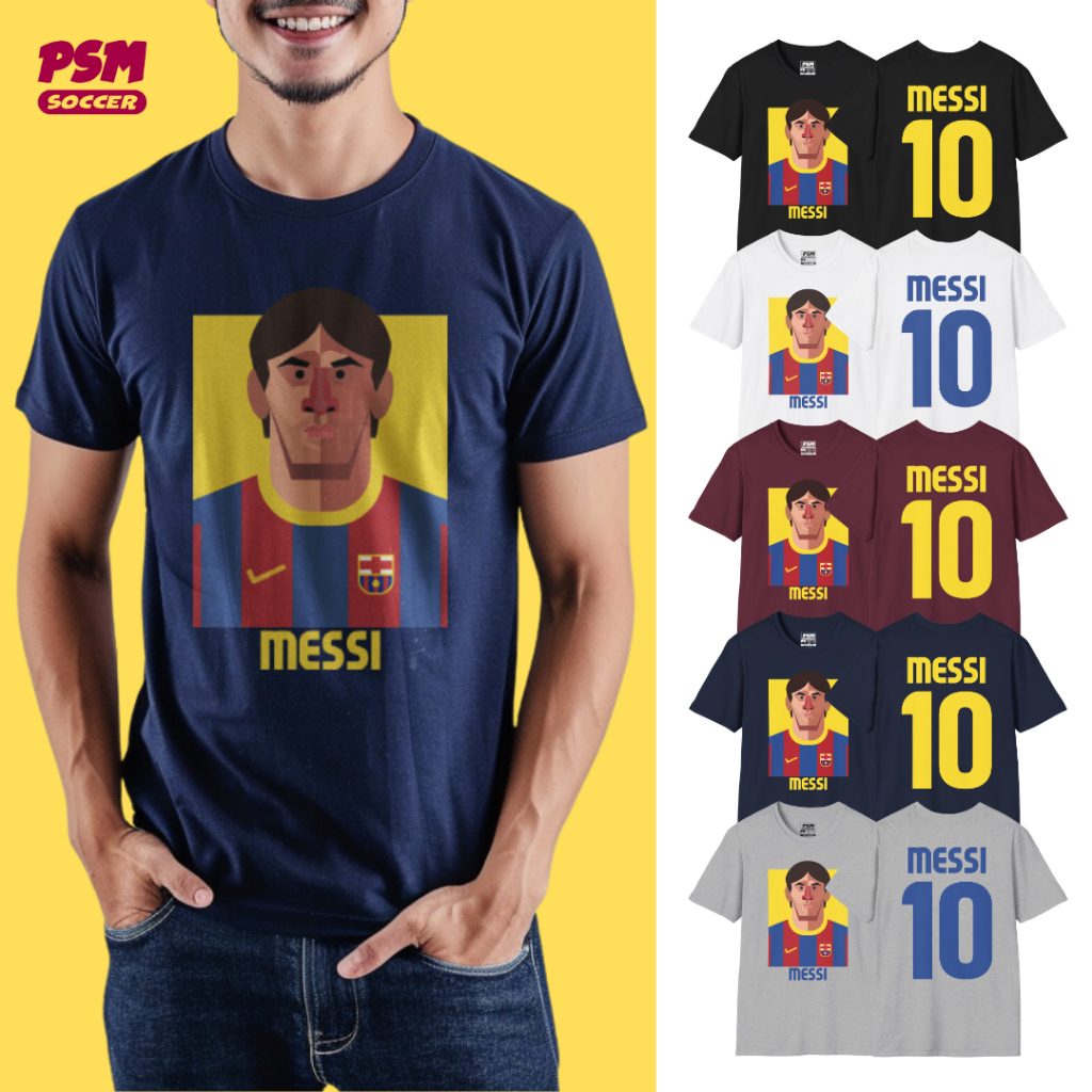 PSM เสื้อยืดลายนักฟุตบอล ลาย Messi ยุคต่างดาว