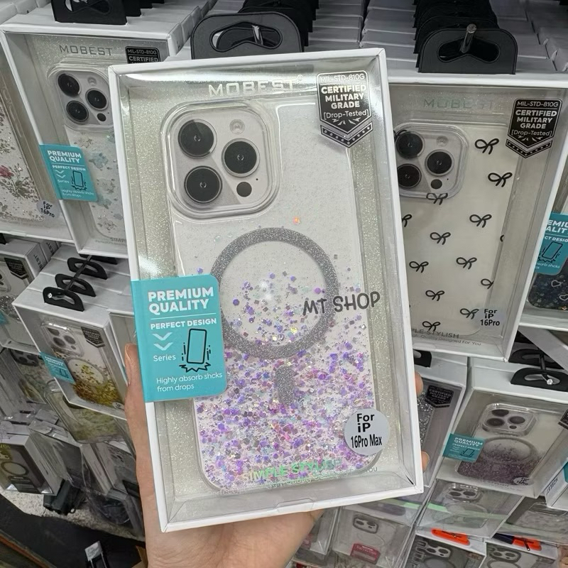New🎉Mobest case Glitter Mag สำหรับ 16/16plus /16pro/16 pro max (พร้อมส่งในไทย)