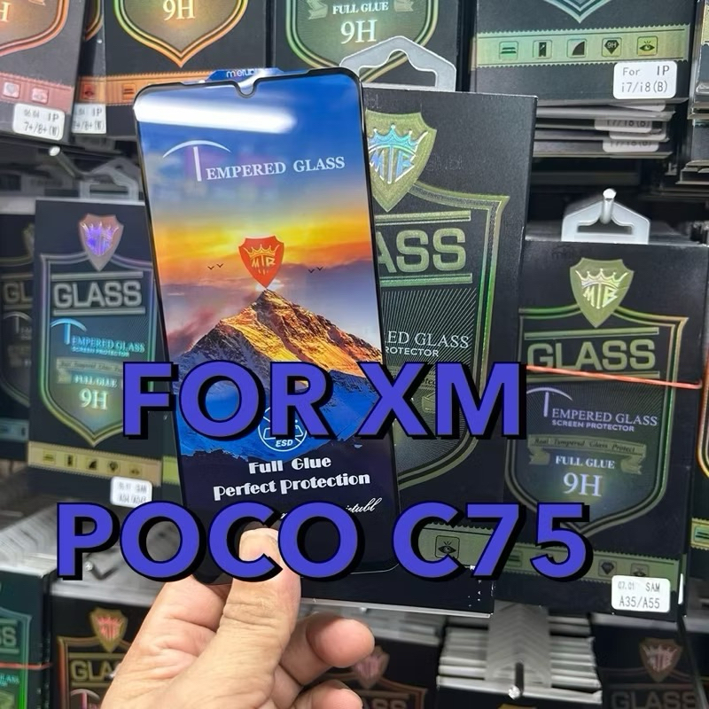 ฟิล์มกระจกนิรภัยแบบเต็มจอ (แบบใส)(แบบด้าน)(แบบกีนคนมอง) รุ่น Xiaomi Poco C75 !ตรงรุ่น!! ฟิล์มกระจกนิรภัยกันรอยขีดข่วน