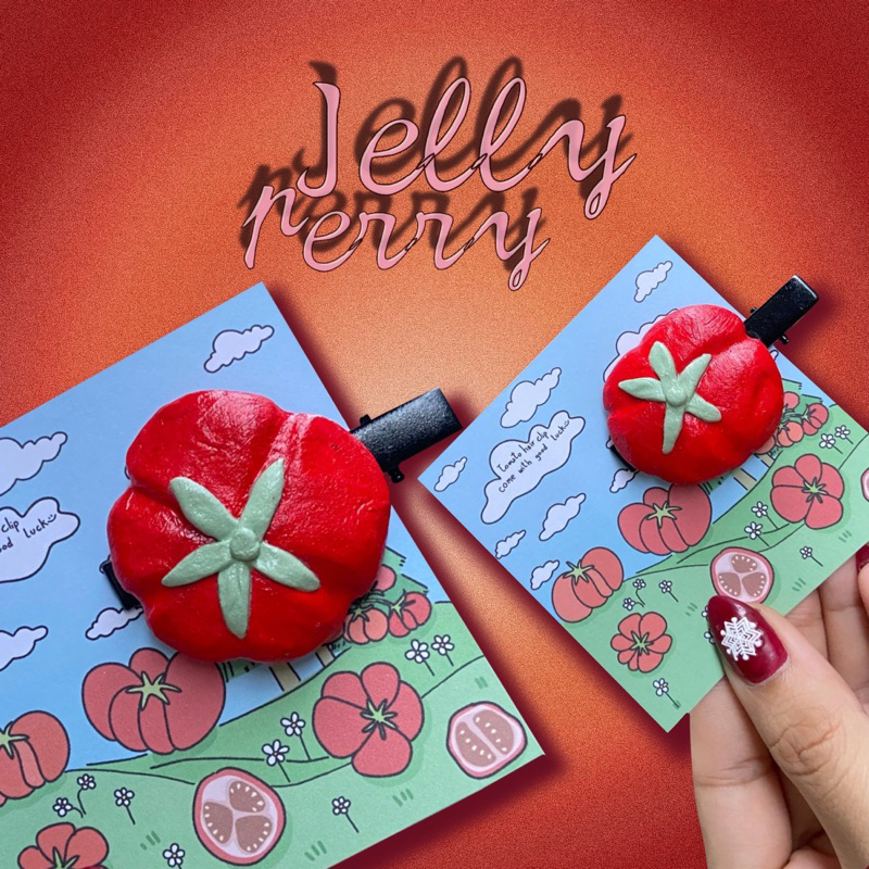 กิ๊บมะเขือเทศดินปั้น hair clip ꔛ handmade
