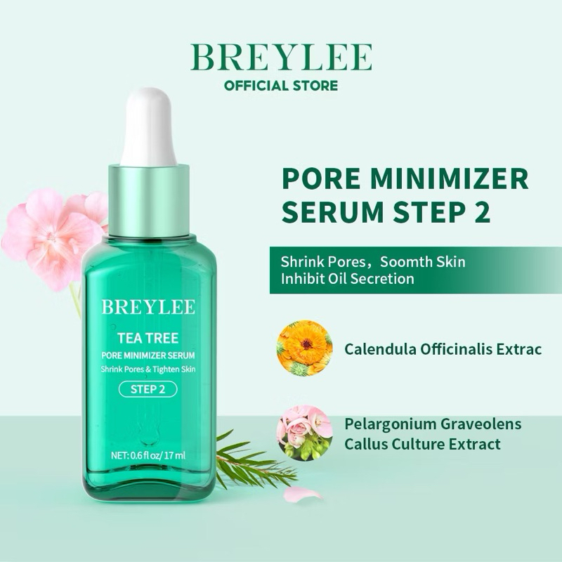 โล๊ะ Exp.10/12/24 BREYLEE FDA เซรั่มกระชับรูขุมขนจากใบชา หน้าใส เซรั่ม（ขั้นตอนที่ 2) pore minimizing clear face serum