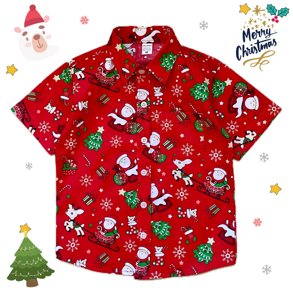 เสื้อเชิ้ตเด็กแขนสั้นลายคริสมาส(Baby-Shirt~Christmas)