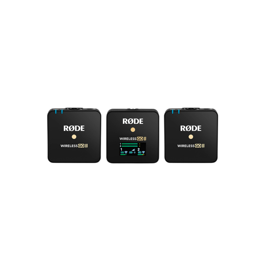 Rode Wireless Go II Wireless System ไมโครโฟนไร้สายแบบ Dual Channel ขนาดกะทัดรัดและอเนกประสงค์ ซึ่งประกอบด้วยตัวรับสัญญาณ
