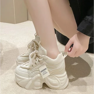 Marian พร้อมส่ง รองเท้าแฟชั่น รองเท้าผ้าใบผู้หญิง ทรงสวย ดีไซน์น่ารัก สวยมาก เสริมส้น7cm สินค้าตรงปก NO.A0492