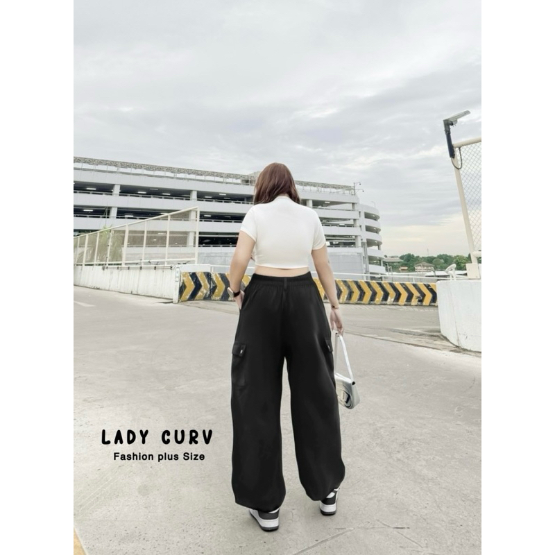 (LC) กางเกงขายาวคาโก้รุ่นใหม่ กระเป๋าข้างแต่งกระดุม เอวสูง เนื้อผ้าคัลตอนกึ่งยีนส์ ทรงสวยมากขอบอก ไซส์ใหญ่ ราคา ถูกที่สุด ดีลบีเคเค แกลเลอรีภาพที่ 7