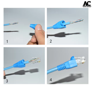RJ45 Boot LAN 6.5mm ยางหุ้มหัวแลน ป้องกันสายหัก รองรับ Cat5 Cat5e Cat6 Cat7 (50ชิ้น) สีขาว/เทา/ดำ/แดง/เหลือง/น้ำเงิน