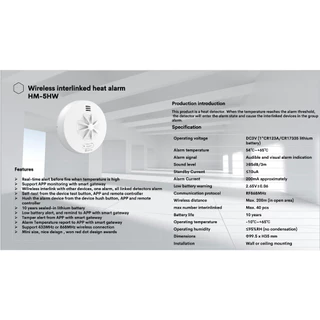 ทูย่าไฮแมนตรวจความร้อนแจ้งเตือนอัจฉริยะ Tuya Heiman Heat Sensor and Alarm with Wireless interlink