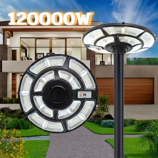 ของแท้💯% โคมไฟโซลาร์เซลล์ UFO-120000W สีขาว พลังงานแสงอาทิตย์ ขนาดเล็กกระทัดรัด 42 cm สว่างถึงเช้า  U02