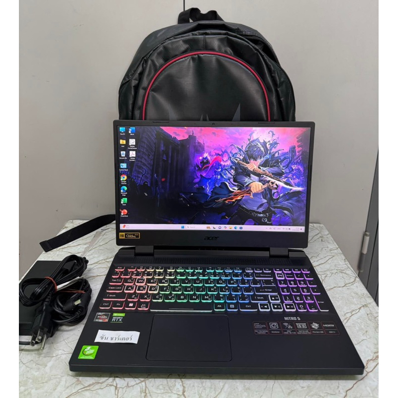 โน๊ตบุ๊ค Acer Nitro5 AN515-47-R60A /RTZEN7-7735HS /Ram 8GB /SSD 512GB /RTX 3050