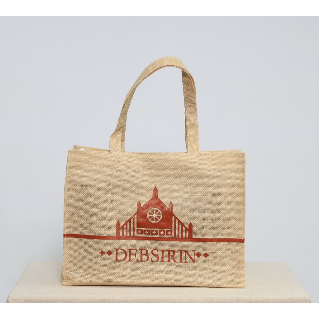 [3159]กระเป๋าผ้ากระสอบ DEBSIRIN โรงเรียนเทพศิรินทร์ ลายอาคารแม้น