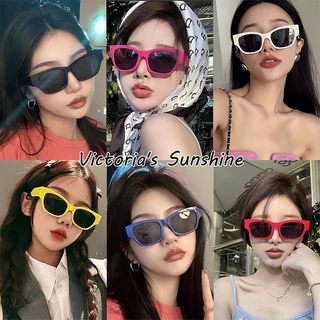 Victoria's Sunshine😎แว่นตากันแดด ป้องกันรังสียูวี 400 กรอบสี่เหลี่ยมผืนผ้า แฟชั่นสําหรับผู้หญิง beach