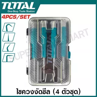 Total ไขควงงัดซีลยาง ปลายแหลม 4 ตัวชุด รุ่น TPHSK0401 ( 4 pcs Pick and Hook Set ) ที่งัดซีล เหล็กงัดซีล ไขควงปลายแหลม