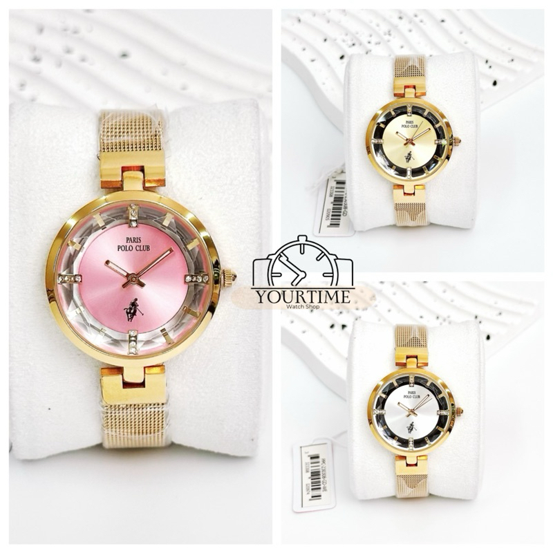 Paris Polo ClubPPC-230308 นาฬิกาผู้หญิง แท้💯% 💖รับประกัน 1ปี