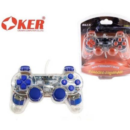 จอย oker Model:U-707 Joy Games Stick Analog สั่น เดี่ยว แบบใสมีไฟ สําหรับ pc Notebook