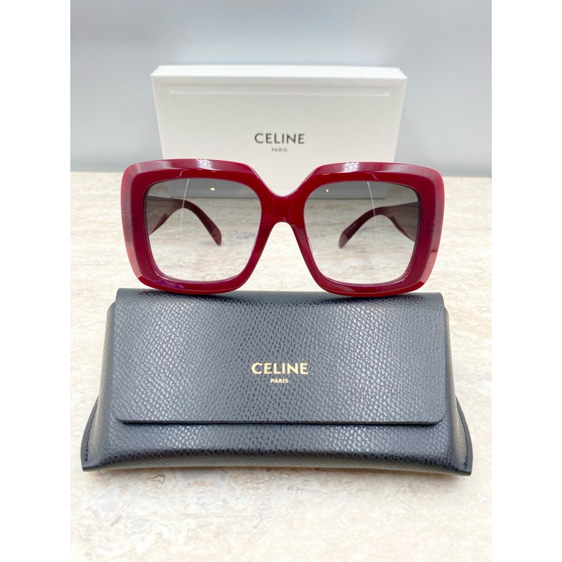 CELINE sunglasses 💯% รุ่น CL40263F สี RED ทรงโอเวอร์ไซส์ กรอบดีไซน์สวยดูมีมิติสุด