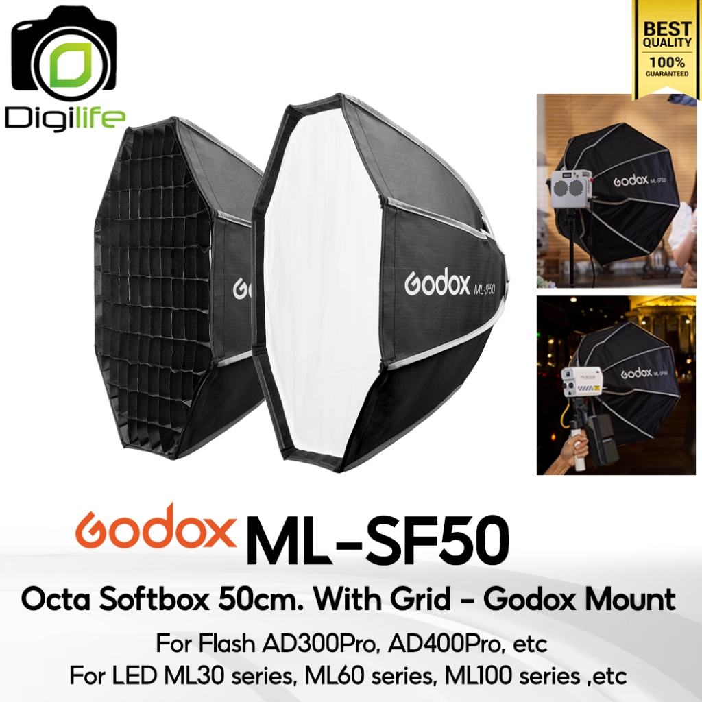 Godox Softbox ML-SF50 Octa Softbox 50cm. withGrid (Godox Mount) ForAD300Pro, AD400Pro ML30 ML60 ML10