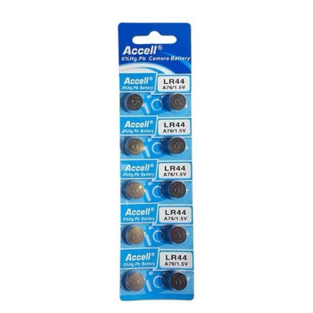 ถ่านกระดุม Accell LR44 1.5V แพค10ก้อน