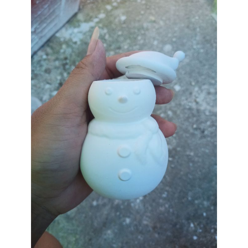 กระปุกปูนปลาสเตอร์ระบายสีsnowman