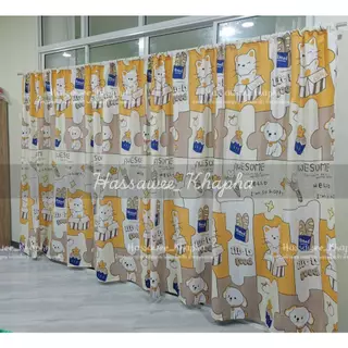 ผ้าม่านลายการ์ตูน ม่านกั้นห้อง ตกแต่งห้อง แถมเชือกแขวนม่าน มีหลายขนาดให้เลือก