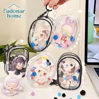 Fudonar กระเป๋าอาร์ตทอย 10 cm กระเป๋าพลาสติกใสใส่ตุ๊กตา มีซิป สําหรับตกแต่งพร็อพแต่งตัว