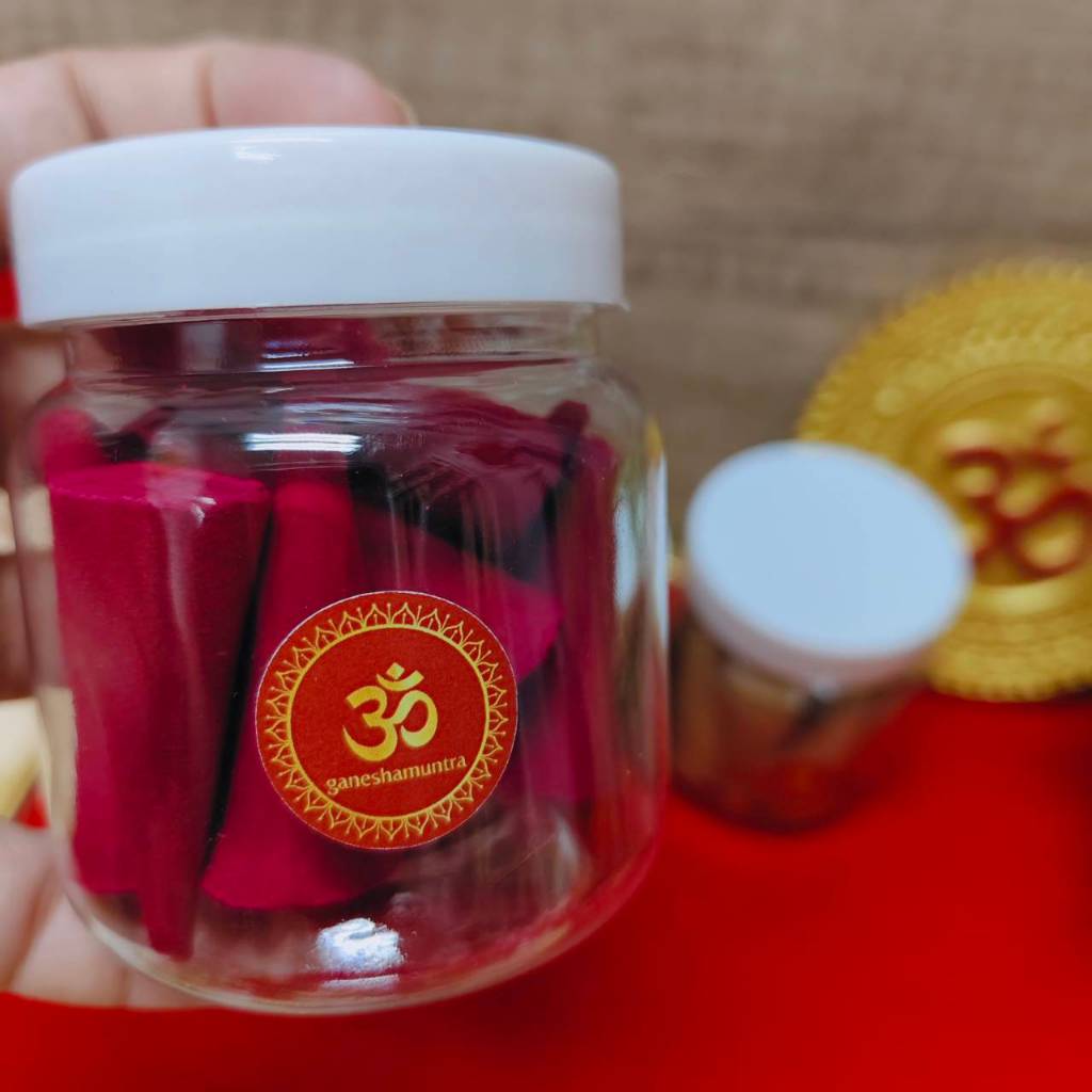 กำยานกระปุกเล็ก 3 สี ดำ กฤษณา แดง หอมอินเดีย ชมพูกุหลาบ 12 ชิ้นใหญ่ จุดได้นาน