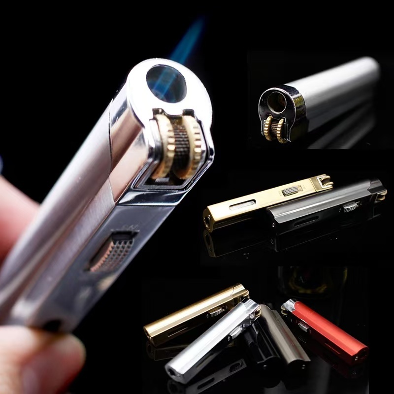 Aomai ไฟแช็คไฟฟู่ สเเตนเลส 1 หัว ปรับระดับไฟล็อคไฟค้างได้ แบบเติมแก๊ส