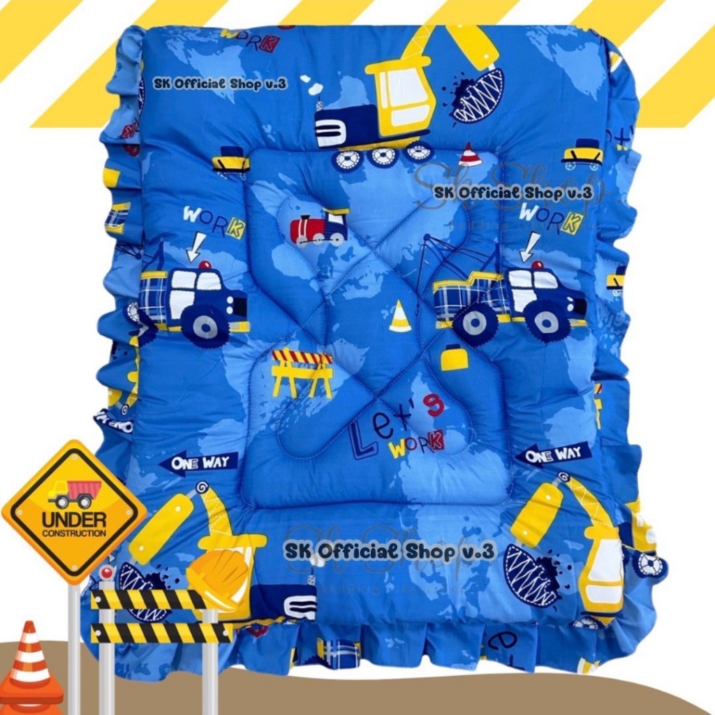 (จัดส่งทุกวัน) ที่นอนเด็กอนุบาลลายน่ารัก  มีหมอนในตัว พับเก็บได้แบบแปะตีนตุ๊กแก