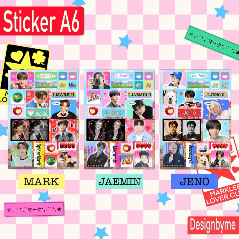 NEW!! Sticker A6 (m🍎rk,jaem🍨n,jen🍥)